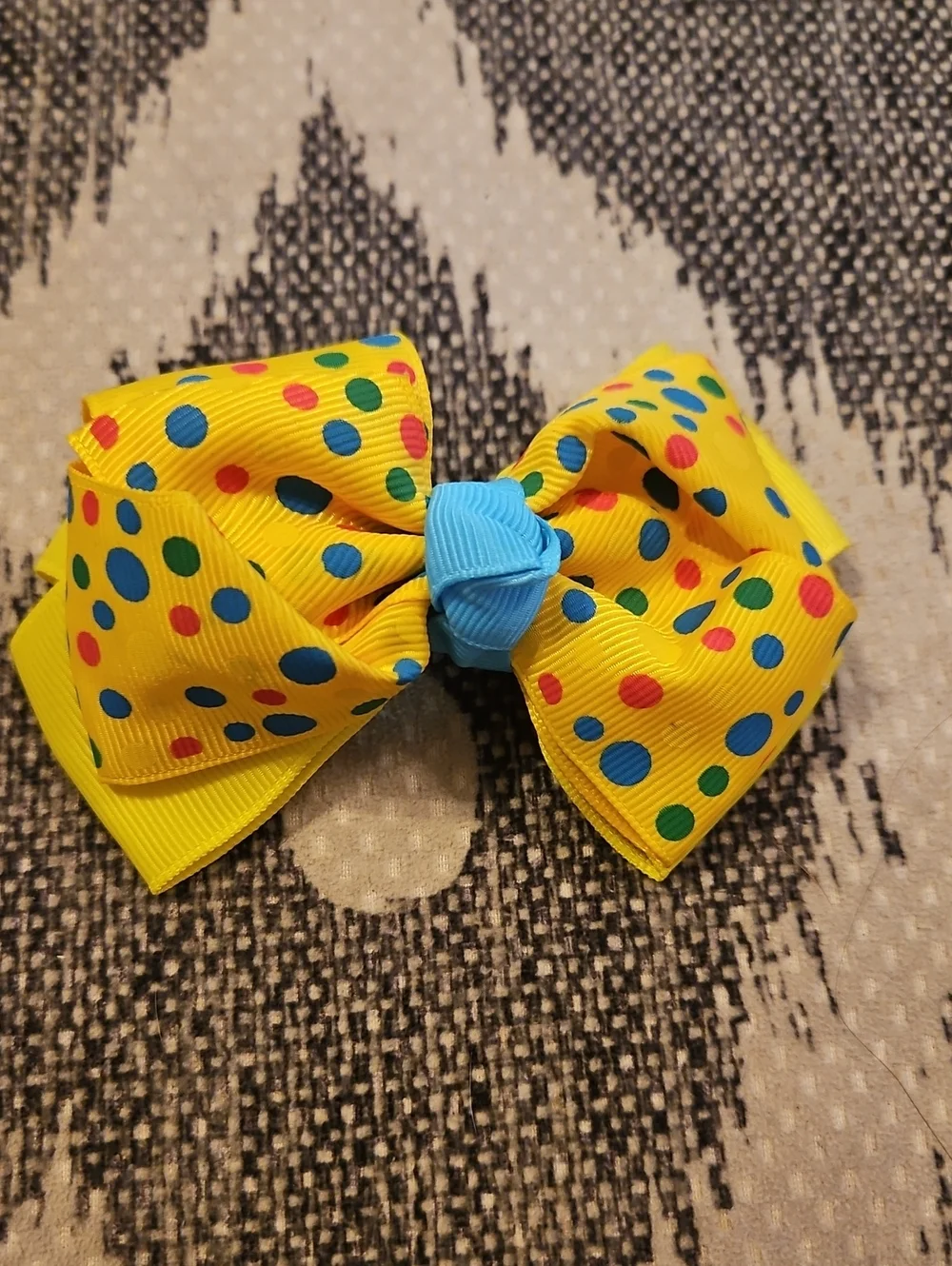 Kids Hair Accessories Set - Yellow Polka Dot Bow & Pink Headbands